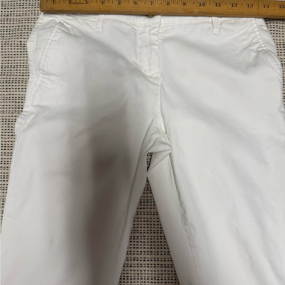 2 Tommy Bahama Woman’s White and Khaki Cotton Crop Ankle Pants - Picture 9 of 13